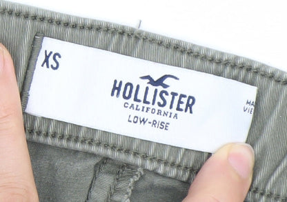 Hollister Womens Green XS Cargo Mini Skirt Low Rise Cotton Blend