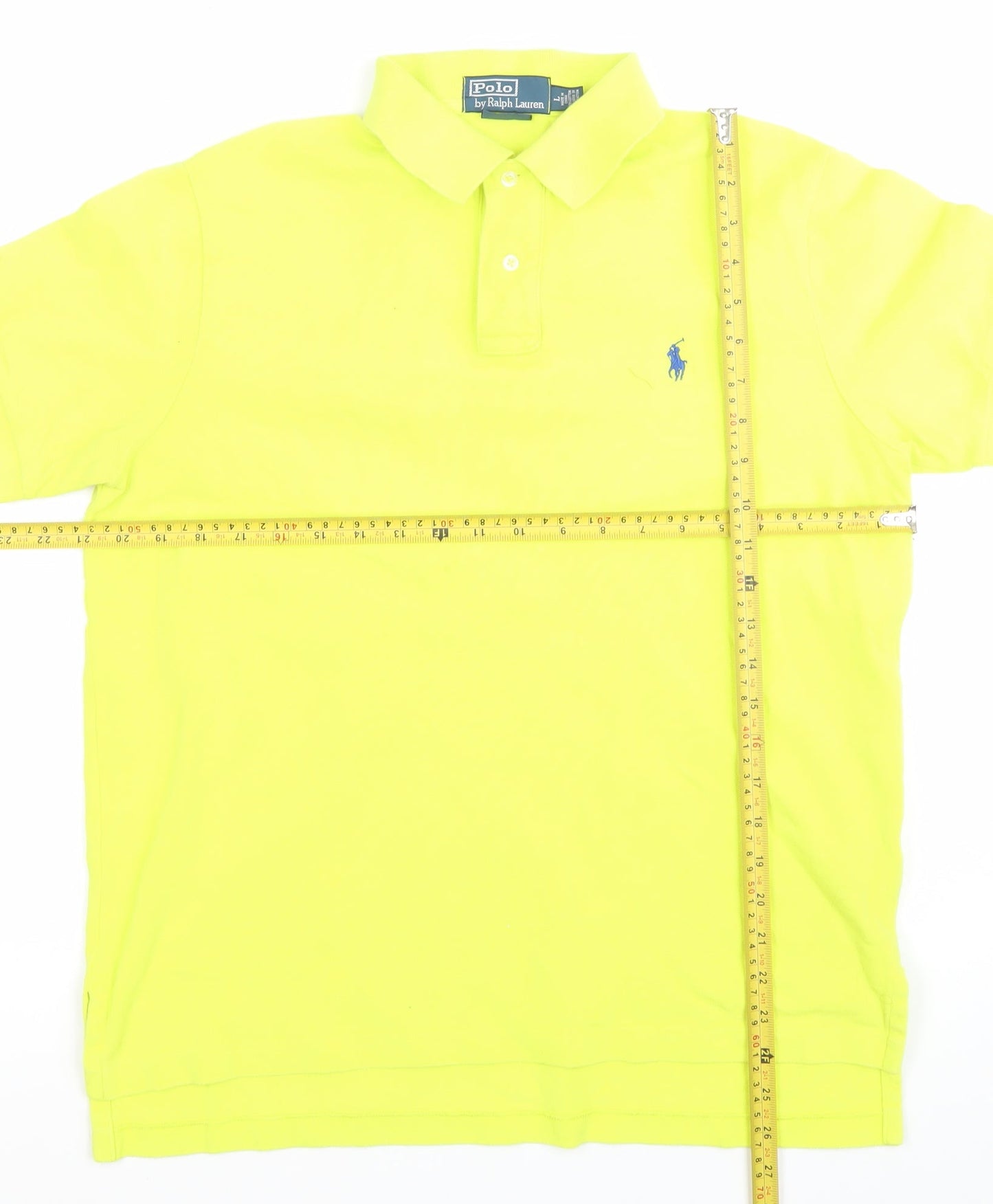 Ralph Lauren Men’s Yellow Polo Shirt L Custom Fit Cotton