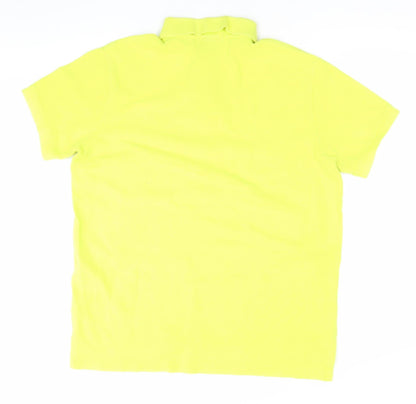 Ralph Lauren Men’s Yellow Polo Shirt L Custom Fit Cotton