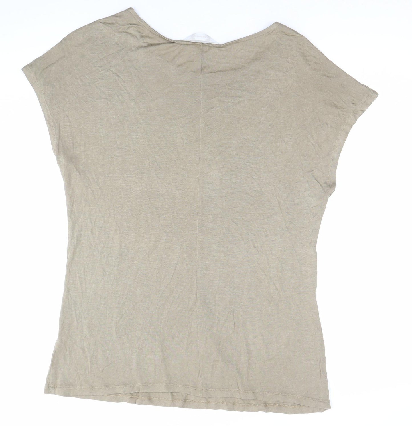 Womens UK Size 14 BHS Beige Basic T-Shirt