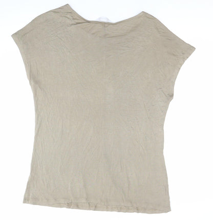 Womens UK Size 14 BHS Beige Basic T-Shirt