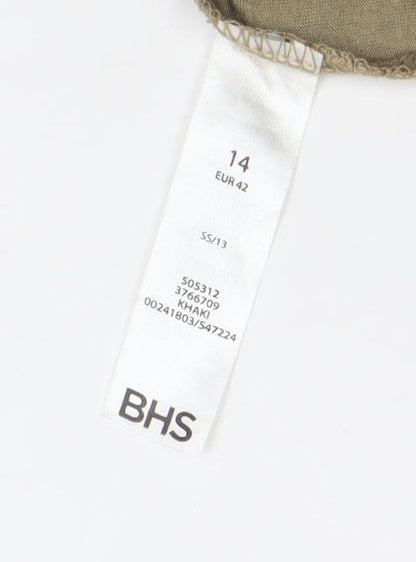 Womens UK Size 14 BHS Beige Basic T-Shirt