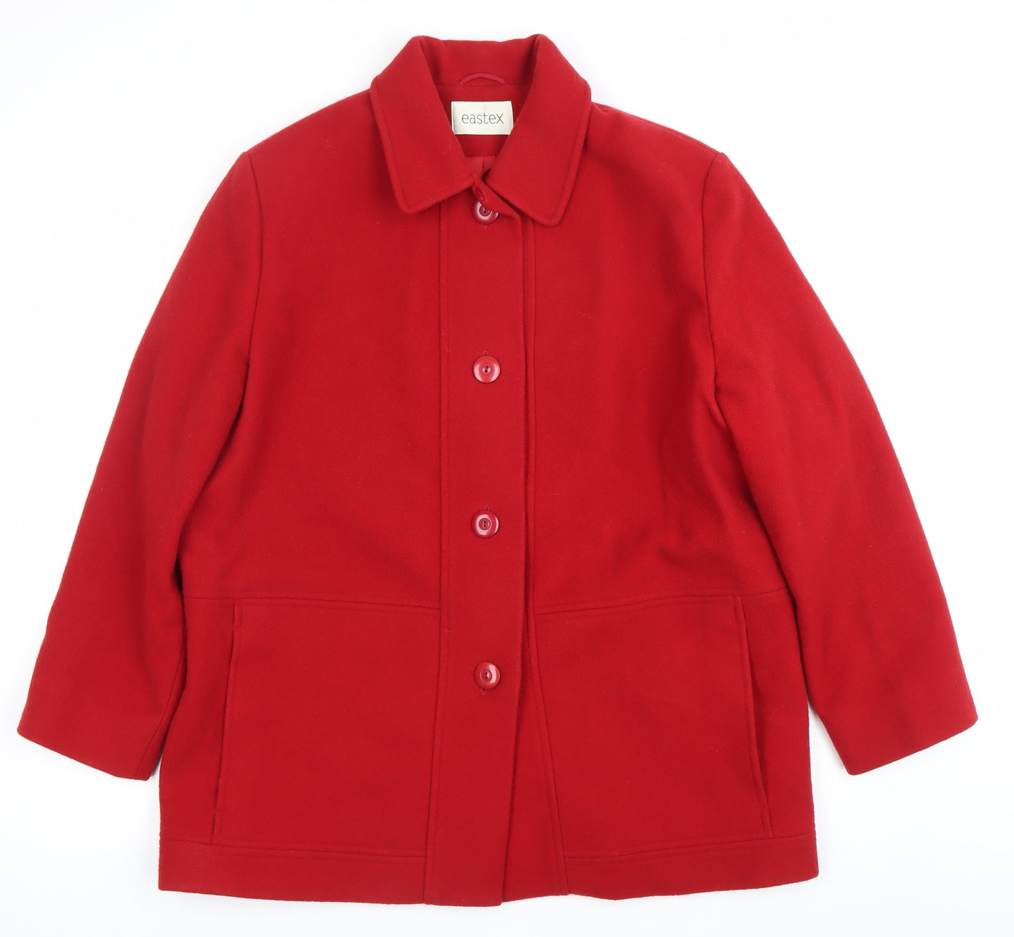 Womens UK Size 14 Eastex Red Overcoat