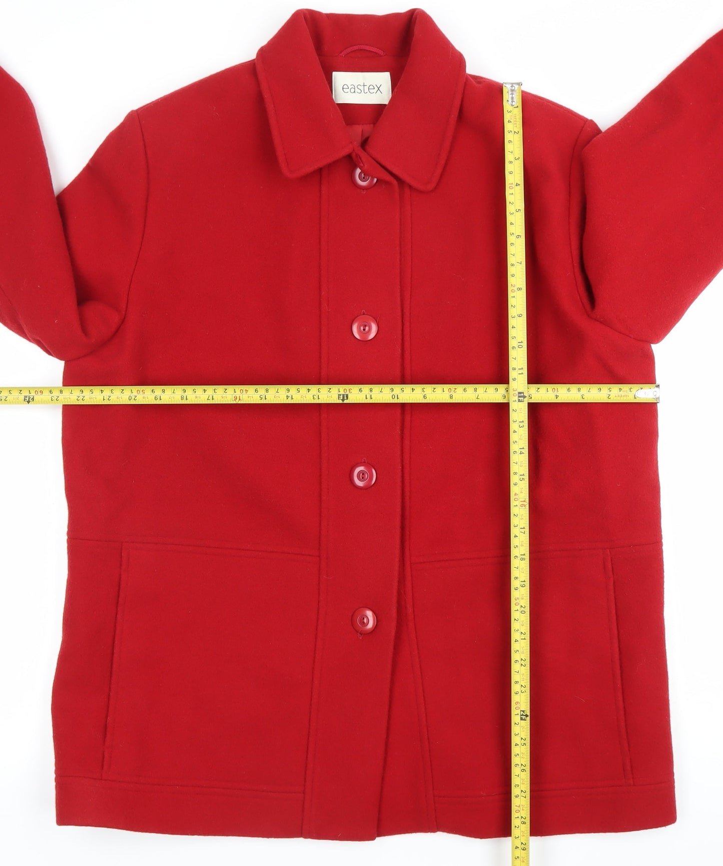 Womens UK Size 14 Eastex Red Overcoat