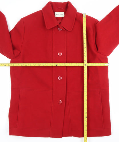 Womens UK Size 14 Eastex Red Overcoat