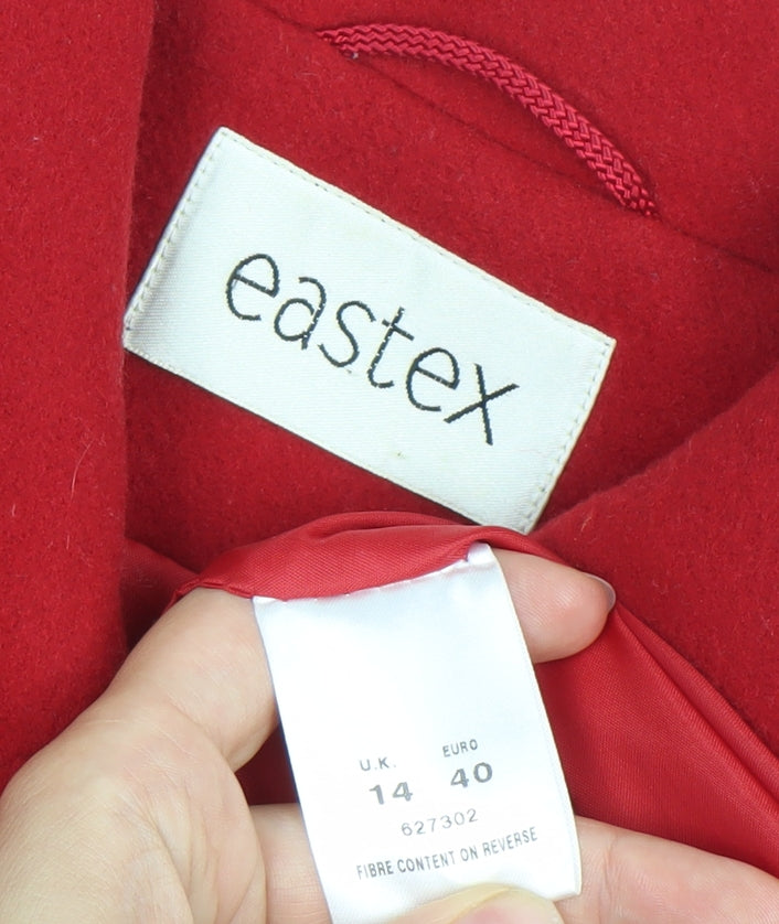 Womens UK Size 14 Eastex Red Overcoat