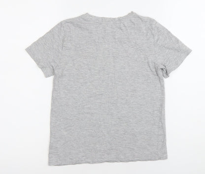 H&M Boys Grey Dinosaur Graphic T-Shirt Size 9-10 Years Cotton Blend