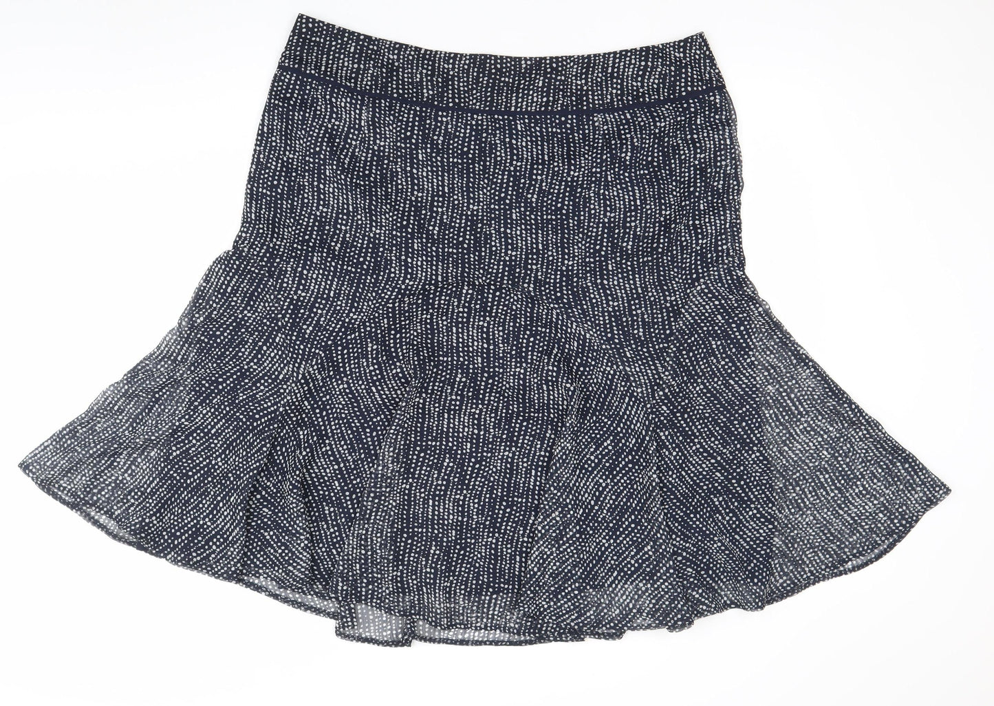 Marks & Spencer Women’s Blue Geometric Flare Skirt UK 18 Knee Length