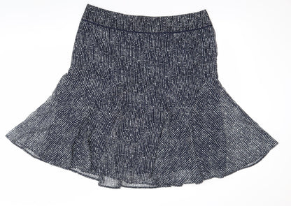 Marks & Spencer Women’s Blue Geometric Flare Skirt UK 18 Knee Length