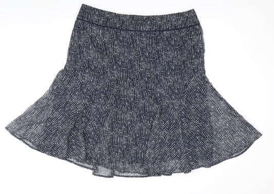 Marks & Spencer Women’s Blue Geometric Flare Skirt UK 18 Knee Length