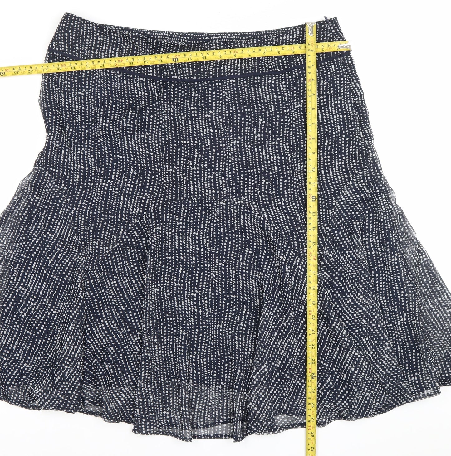 Marks & Spencer Women’s Blue Geometric Flare Skirt UK 18 Knee Length