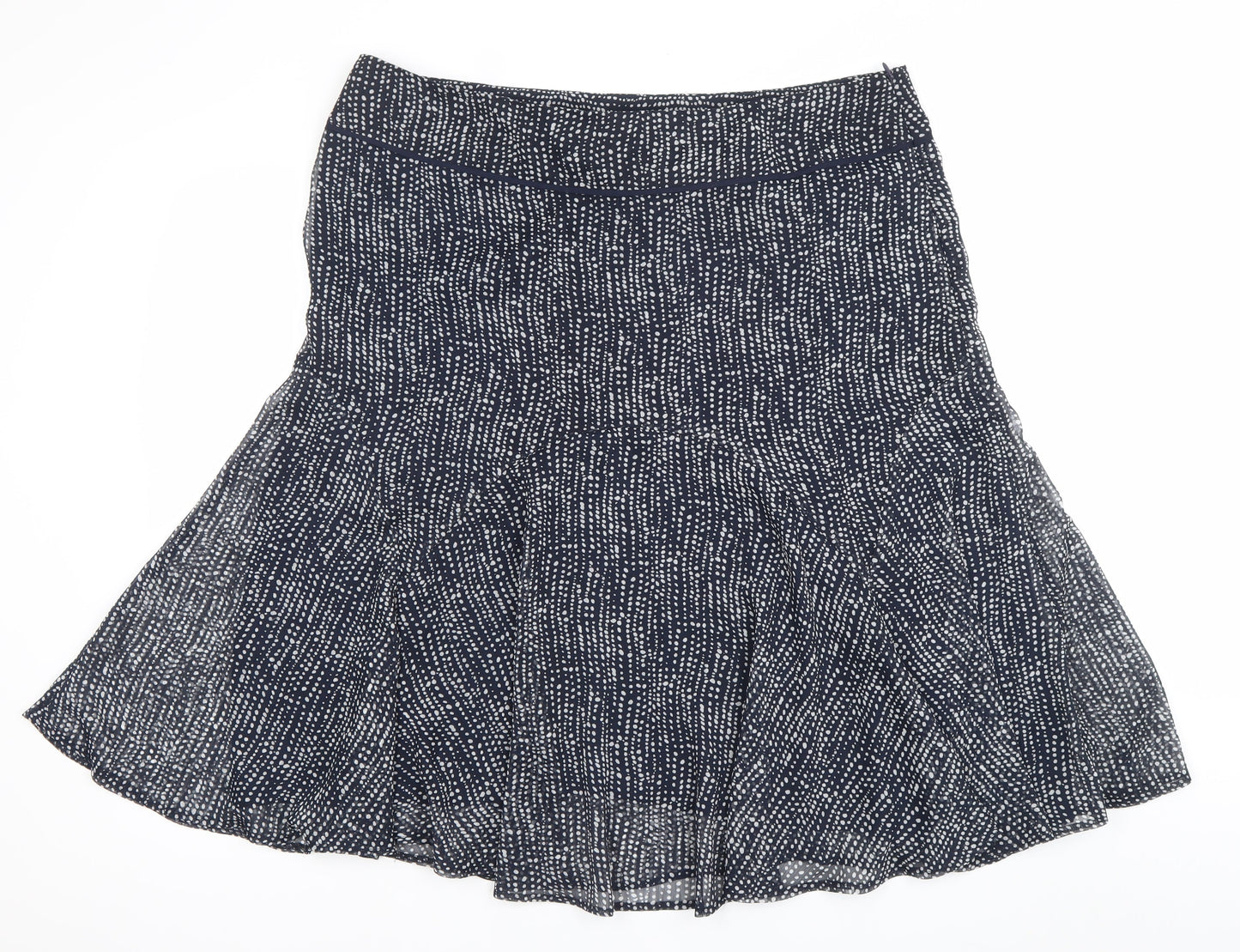 Marks & Spencer Women’s Blue Geometric Flare Skirt UK 18 Knee Length