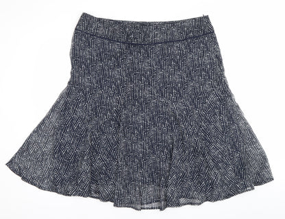 Marks & Spencer Women’s Blue Geometric Flare Skirt UK 18 Knee Length