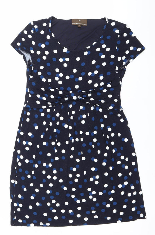 Fenn Wright Manson Women’s Blue Polka Dot Sheath Dress Size 16
