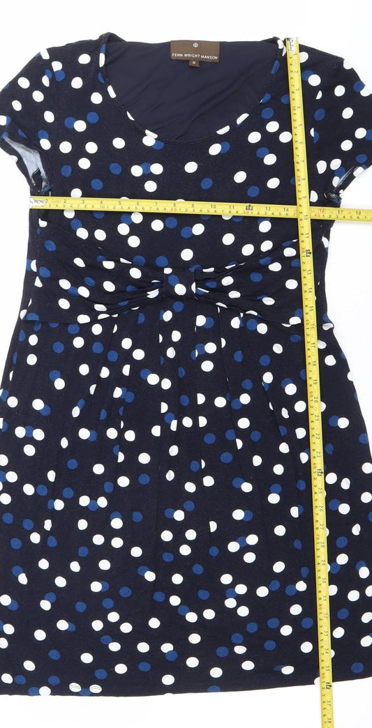 Fenn Wright Manson Women’s Blue Polka Dot Sheath Dress Size 16