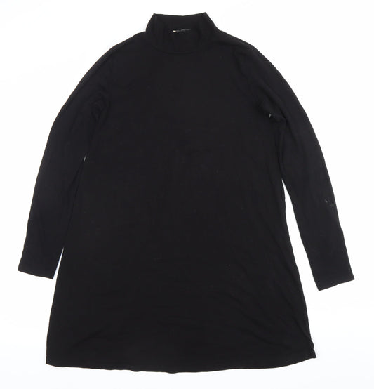 Pull&Bear Womens Black Long Sleeve Knee Length Shift Dress UK 12