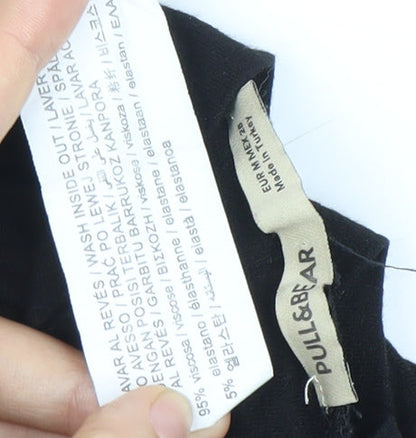 Pull&Bear Womens Black Long Sleeve Knee Length Shift Dress UK 12