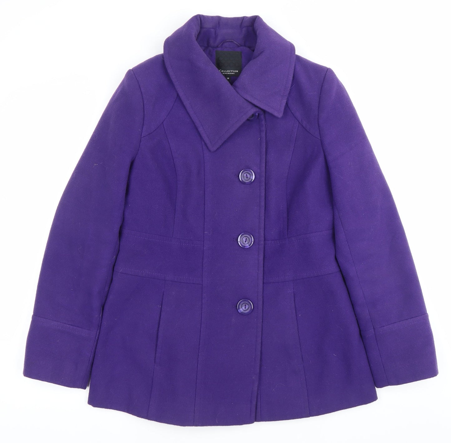 Womens UK Size 14 Debenhams Purple Overcoat