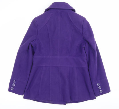 Womens UK Size 14 Debenhams Purple Overcoat