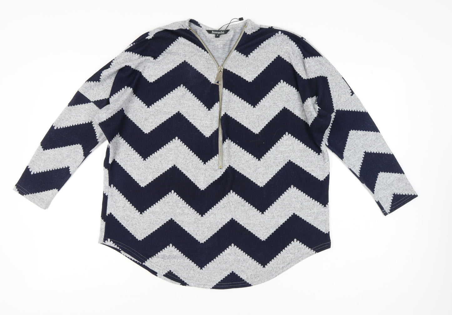 Womens UK Size M Bonmarché Multicoloured Full Zip Jumper