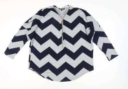 Womens UK Size M Bonmarché Multicoloured Full Zip Jumper