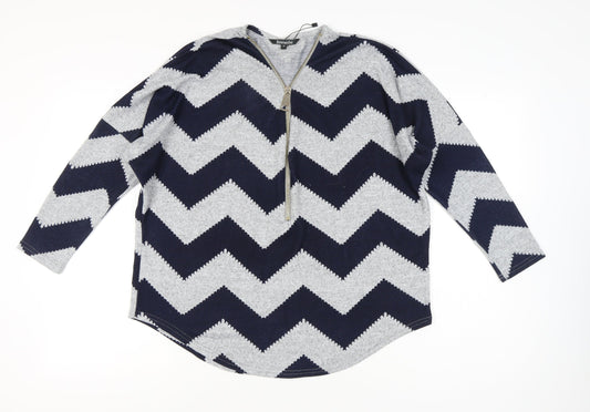 Womens UK Size M Bonmarché Multicoloured Full Zip Jumper