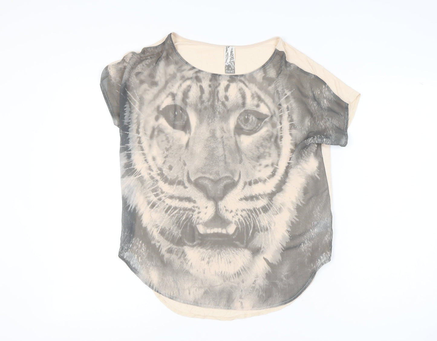 Womens UK Size 8 NEXT Beige Basic T-Shirt