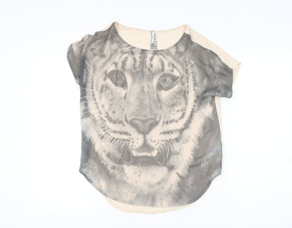 Womens UK Size 8 NEXT Beige Basic T-Shirt