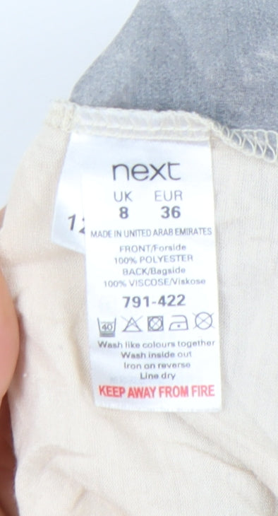 Womens UK Size 8 NEXT Beige Basic T-Shirt