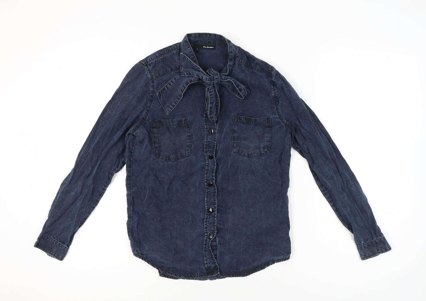 Womens UK Size 10 The Kooples Blue Classic Button-Up
