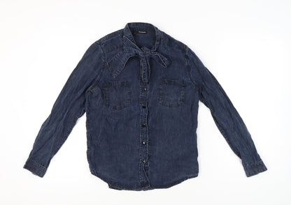 Womens UK Size 10 The Kooples Blue Classic Button-Up