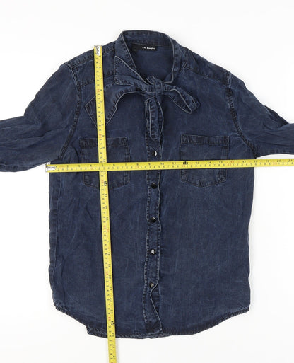 Womens UK Size 10 The Kooples Blue Classic Button-Up