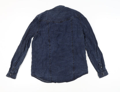 Womens UK Size 10 The Kooples Blue Classic Button-Up