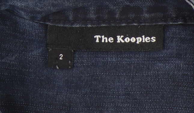 Womens UK Size 10 The Kooples Blue Classic Button-Up
