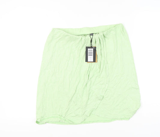 Pieces Women Green XL Knee Length Straight Pencil Skirt Viscose