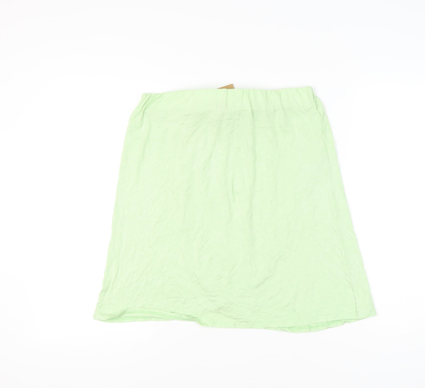 Pieces Women Green XL Knee Length Straight Pencil Skirt Viscose