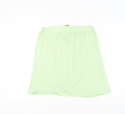 Pieces Women Green XL Knee Length Straight Pencil Skirt Viscose