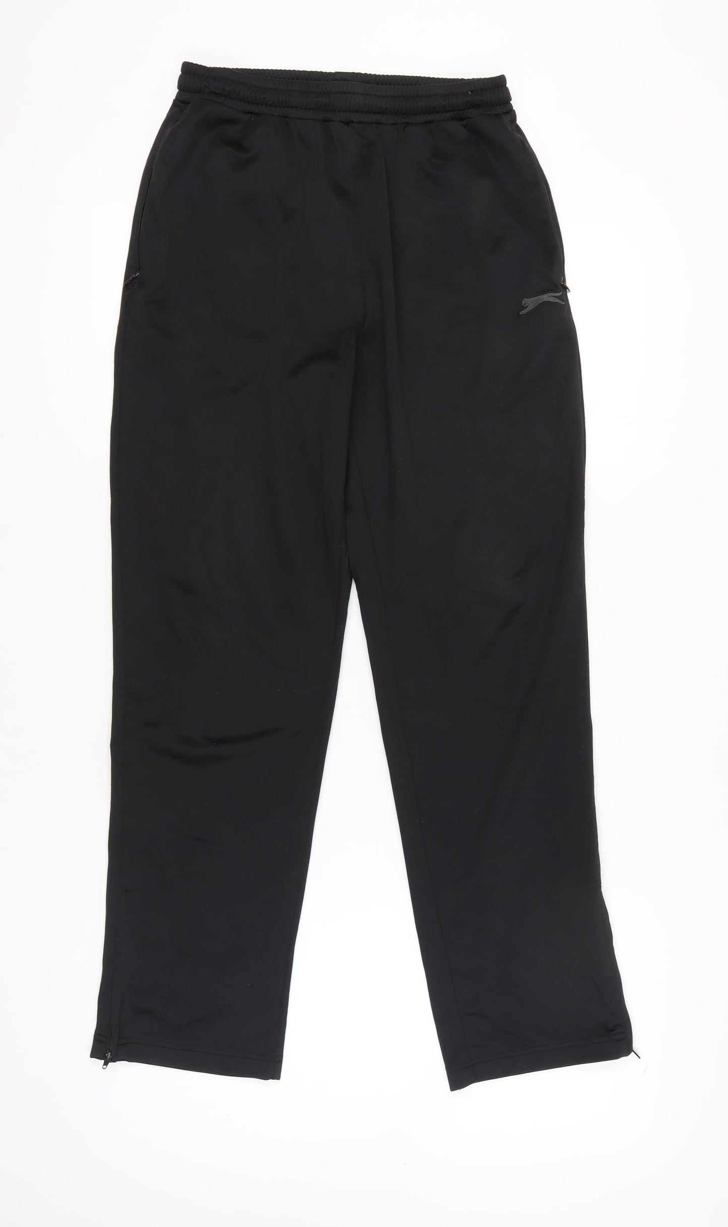 Slazenger Men's Black Jogger Trousers L Polyester Pockets Zip