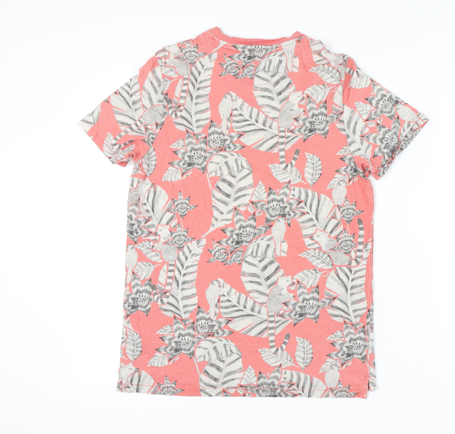 Ted Baker Men’s Orange Floral Print Cotton T-Shirt Size M