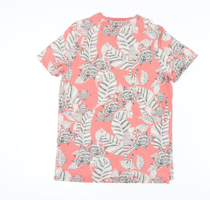 Ted Baker Men’s Orange Floral Print Cotton T-Shirt Size M