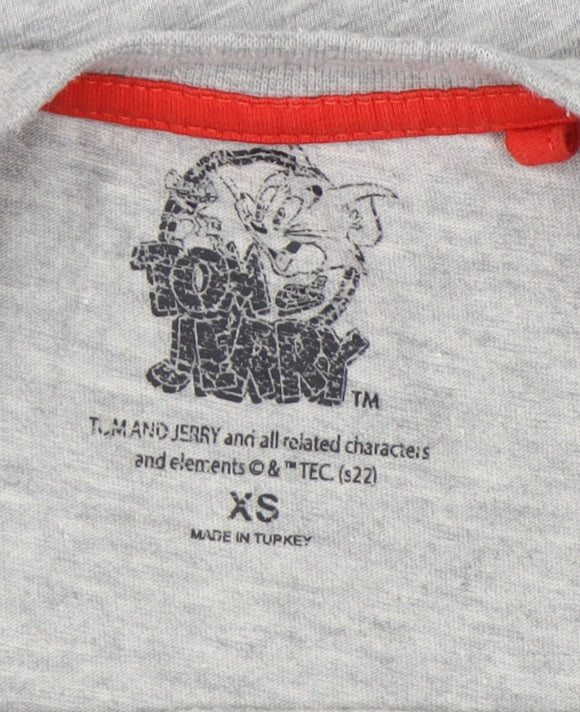 Primark Women’s Grey Tom and Jerry XS Graphic T-Shirt