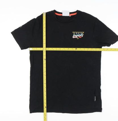 Tokyo Laundry Men’s Black Retro Logo T-Shirt M Crew Neck Cotton