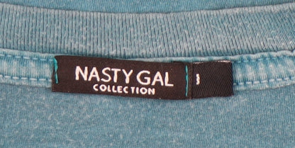 Nasty Gal Womens Blue Graphic Fish Print T-Shirt Size S Casual