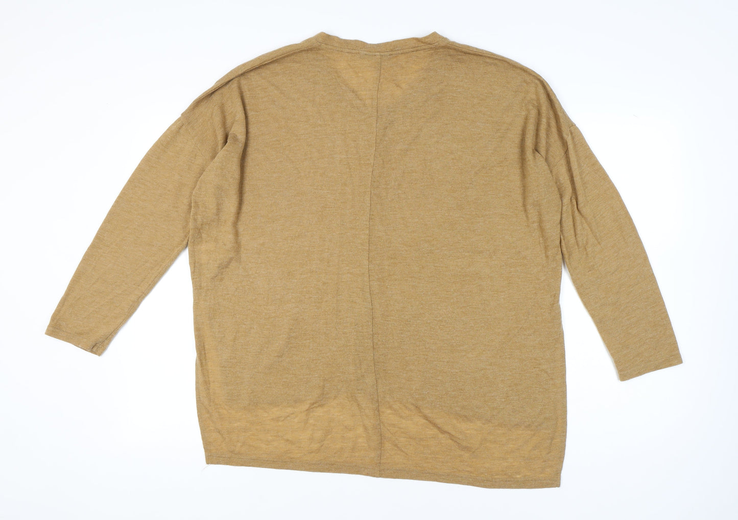 b.young Women’s Beige Pullover Jumper L V-Neck Long Sleeve Knit