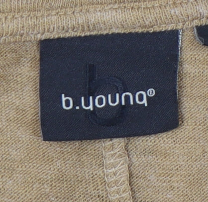 b.young Women’s Beige Pullover Jumper L V-Neck Long Sleeve Knit