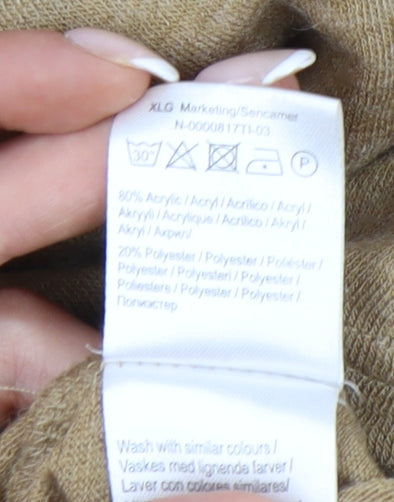 b.young Women’s Beige Pullover Jumper L V-Neck Long Sleeve Knit