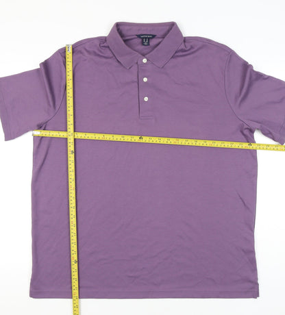 Lands' End Men's Purple XL Polo Shirt 100% Cotton Short Sleeve Casual