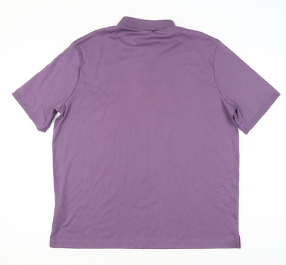 Lands' End Men's Purple XL Polo Shirt 100% Cotton Short Sleeve Casual