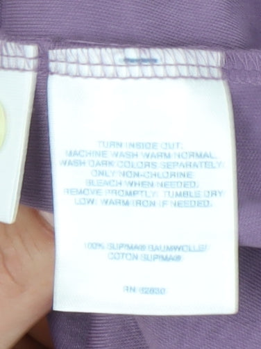 Lands' End Men's Purple XL Polo Shirt 100% Cotton Short Sleeve Casual