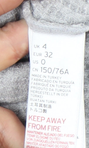 Womens UK Size 4 Topshop Grey Cropped T-Shirt
